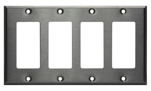 Enerlites Stainless Steel 4-Gang Single GFCI Metal Wall Plate