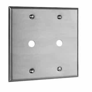 Enerlites Stainless Steel 0.406" 2-Gang Telephone/Cable Outlet Wall Plate