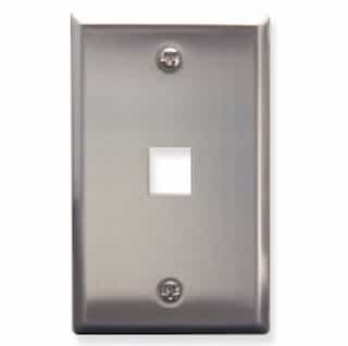 Over-Sized Stainless Steel Phone/Cable 1-Gang Outlet Wall Plate