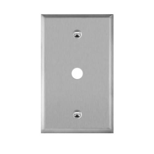 1-Gang Cable Metal Wall Plate, 0.4375-in Diameter, Stainless Steel