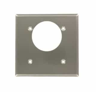 2-Gang Power Outlet Receptacle Wall Plate, 2.125-in Dia. Offset Hole