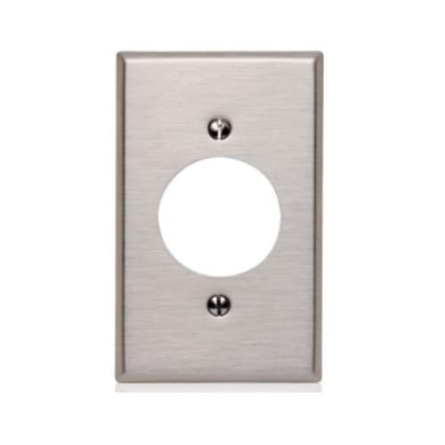 1-Gang Phone Wall Plate, 1.405-in Dia. Hole, Stainless Steel