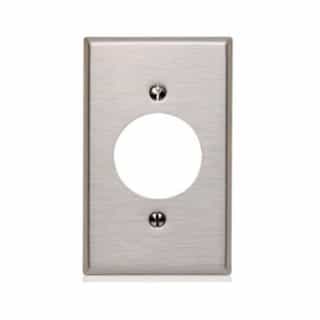 1-Gang Phone Wall Plate, 1.405-in Dia. Hole, Stainless Steel
