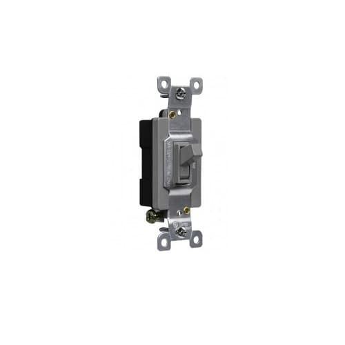 Single-Pole Toggle Light Switch, 20A, 120V-277V, Gray