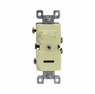 Ivory Two Single-Pole Side-Wired 15A Combination Switches