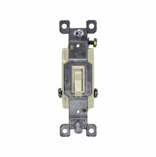 Light Almond Three-Way Push-In/Side Wired 15A Toggle Switch
