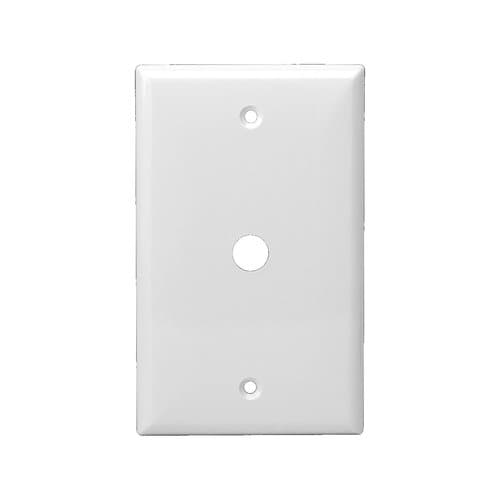 White Telephone and CATV 1-Gang Phone and Cable Wall Jack Plate