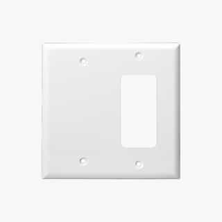 Enerlites Almond Combination Two Gang Blank and GFCI Plastic Wall Plates