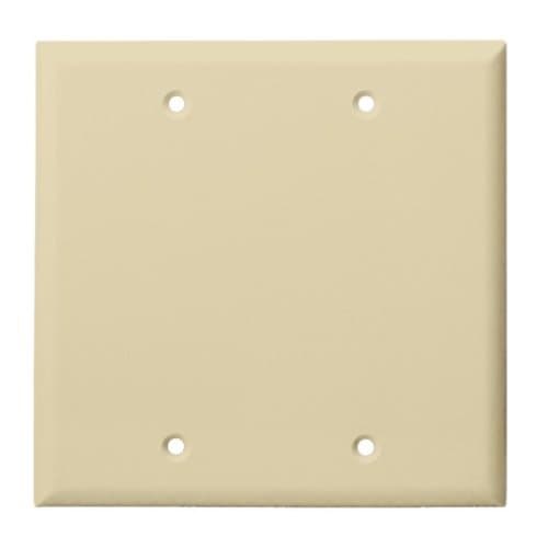 Enerlites Ivory Colored Thermoplastic Two-Gang Blank Wall Plate