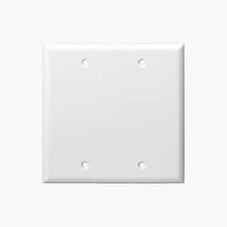 Almond Mid-Size Thermoplastic Two-Gang Blank Wall Plate