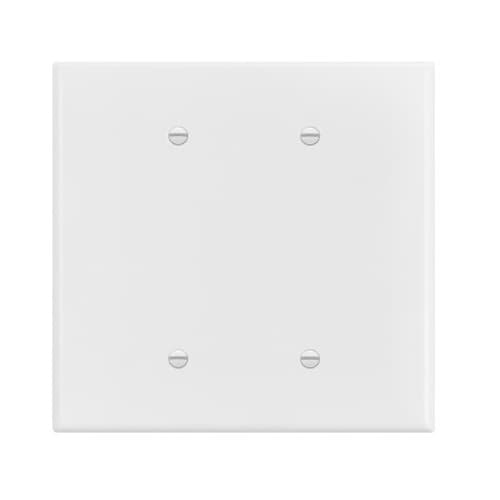 Enerlites 2-Gang Oversized Blank Wall Plate, Thermoplastic, White