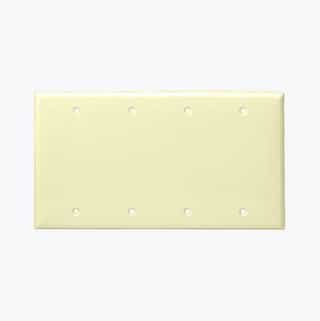 Enerlites 4-Gang Blank Unbreakable Wall Plate Cover, Polycarbonate, Ivory