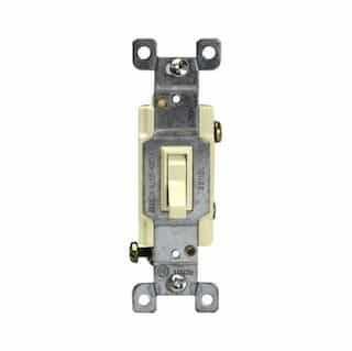 Ivory Single-Pole Push-In and Side Wired 15A Toggle Switches