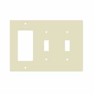 Enerlites Almond Combination 3-Gang 2-Toggle and GFCI Plastic Wall Plates
