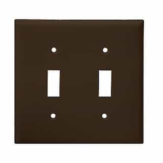 Enerlites Brown Colored 2-Gang Toggle Switch Plastic Wall Plate