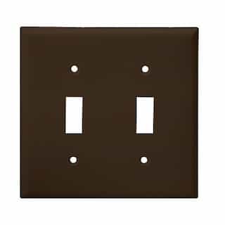 Brown 2-Gang Mid-Size Toggle Switch Plastic Wall Plate