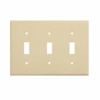 Enerlites Ivory Mid-Size 3-Gang Toggle Switch Plastic Wall Plate