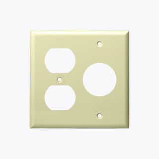 Enerlites Ivory 2-Gang Duplex & Single Receptacle Combo Plastic Wall Plate