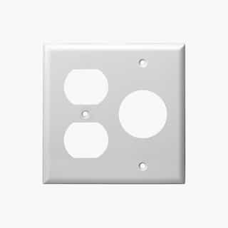Enerlites White 2-Gang Duplex & Single Receptacle Combo Plastic Wall Plate