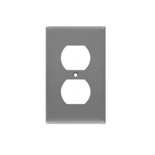 Enerlites 1-Gang Duplex Unbreakable Outlet Wall Plate, Polycarbonate, Gray