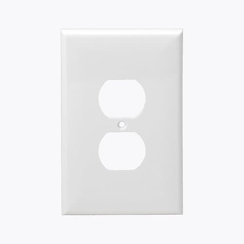 Enerlites White 1-Gang Mid-Size Duplex Receptacle Plastic Wall Plates
