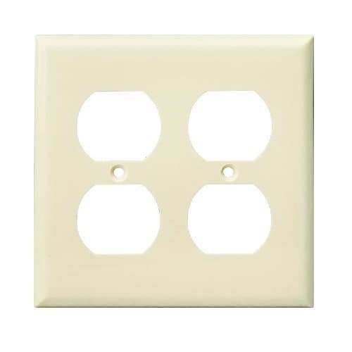 Enerlites Light Almond 2-Gang Duplex Receptacle Plastic Wall Plates