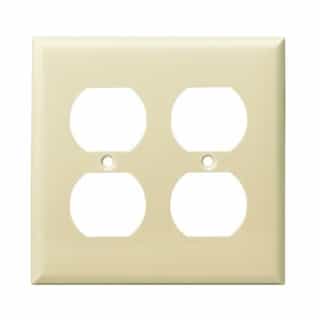 Enerlites Almond 2-Gang Mid-Size Duplex Receptacle Plastic Wall Plates