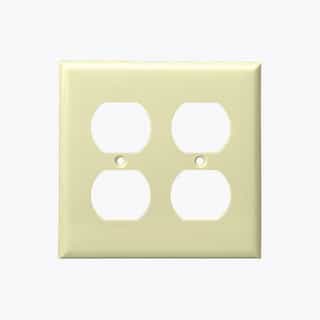 Ivory 3-Gang Duplex Receptacle Plastic Wall Plates