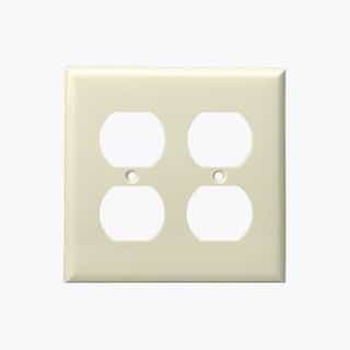 Light Almond 3-Gang Duplex Receptacle Plastic Wall Plates
