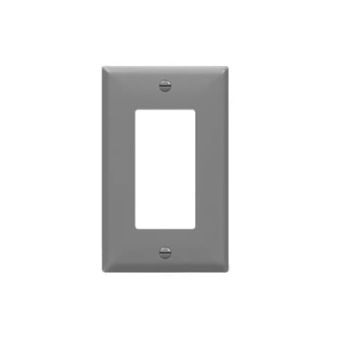 1-Gang Decorator & GFCI Switch Wall Plate, Polycarbonate, Gray