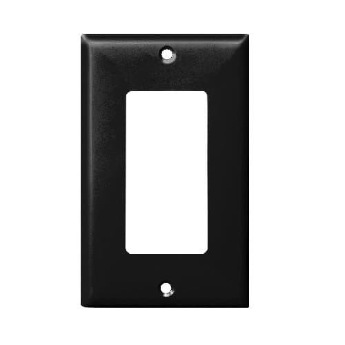 Enerlites Black 1-Gang Mid-Size Decorator/GFCI Plastic Wall plates