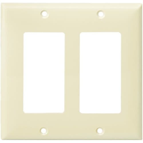 Enerlites Light Almond 2-Gang Decorator/GFCI Plastic Wall plates