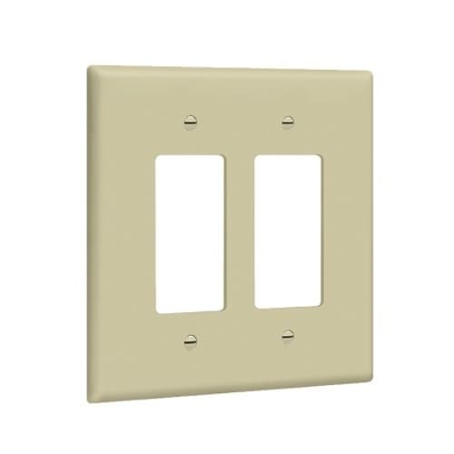 Enerlites 2-Gang Oversized Decorator/GFCI Receptacle Wall Plate, Ivory