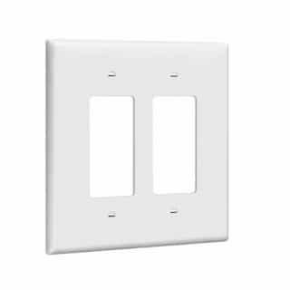 Enerlites 2-Gang Oversized Decorator/GFCI Receptacle Wall Plate, White