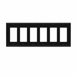 Enerlites 6-Gang Decorator & GFCI Switch Wall Plate, Polycarbonate, Black