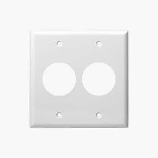 Enerlites White 2-Gang Single Receptacle Plastic Straight Blade Plastic Wall Plate 