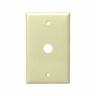 Ivory Colored 1-Gang Phone/Cable 0.625" Outlet Wall Plate