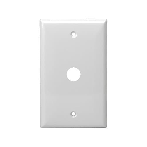 White Colored 1-Gang Phone/Cable 0.625" Outlet Wall Plate