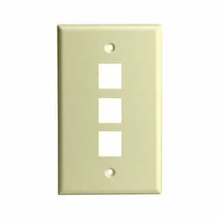 Ivory Colored 1-Gang 3-Port Multimedia Face Plates