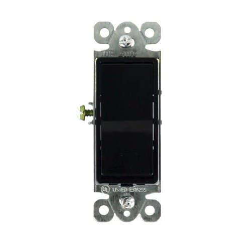 Enerlites Black Residential Grade AC Quiet Single Pole 15A Decorator Switch
