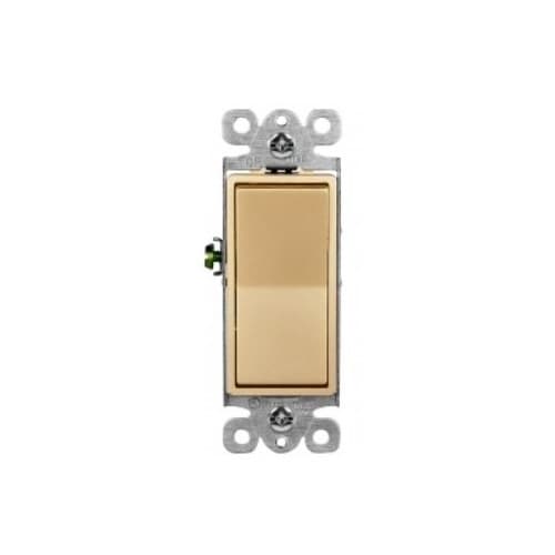 Decorator Switch, Single-Pole, 15A, 120V-277V, Gold