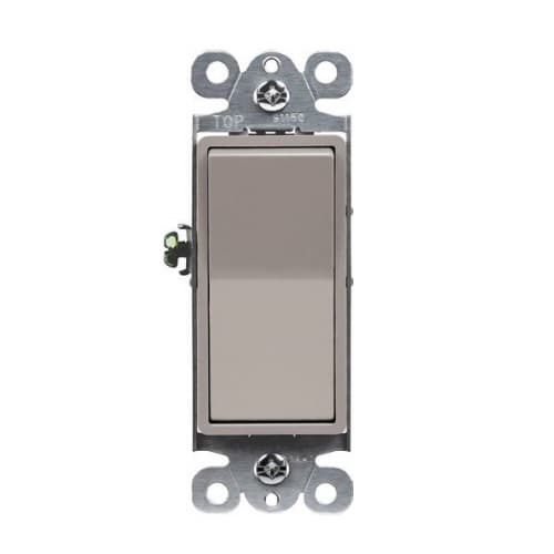 Premium Decorator Switch, Single-Pole, 15A, 120V-277V, Nickel