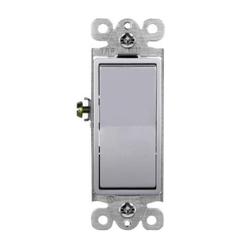 Premium Decorator Switch, Single-Pole, 15A, 120V-277V, Silver