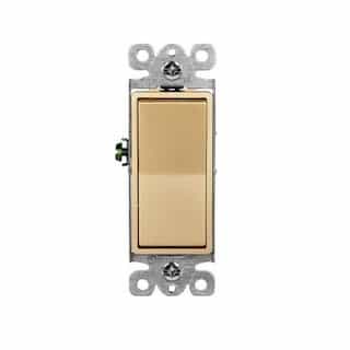 Enerlites Premium Decorator Switch, 3-Way, 15A, 120V-277V, Gold