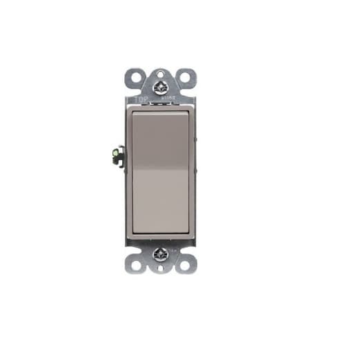 Quiet Premium Decorator Switch, 3-Way, 15A, 120V-277V, Nickel