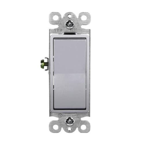 Quiet Premium Decorator Switch, 3-Way, 15A, 120V-277V, Silver
