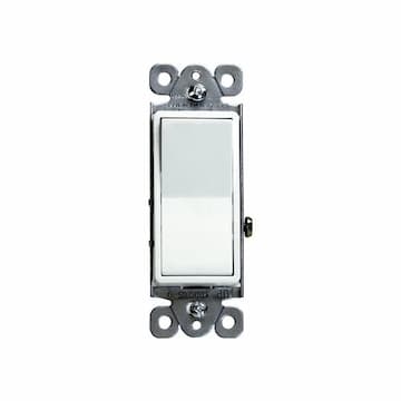 White Residential Grade AC Quiet Decorator Three-Way Paddle Switch 