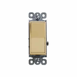 Almond Residential Push-In and Side Wired 15A Three-Way Paddle Switch 