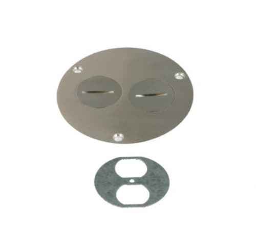 Flush Round Cover Plate with 20A Tamper & Weather Resistant GFCI, Stainless Steel