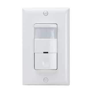 White Commercial In-Wall Occupancy/Vacancy Sensor with No Neutral Required